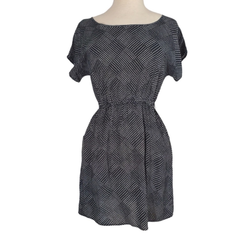 πΈ3/$25 Xhilaration Short Sleeve Black and White Polka Dot Mini Dress, Size M - Picture 12 of 13